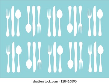 silhouettes of fork, spoon and knife