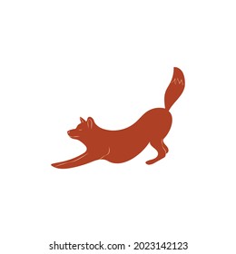 Silhouettes of foxes in abstract style. Vector