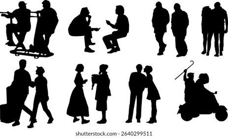 Silhouettes of Friends Sharing Beautiful Moments of Universal Friendships