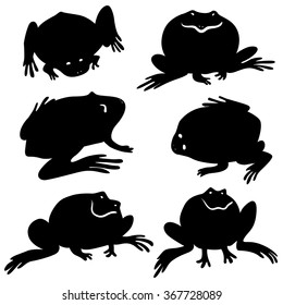 Silhouettes of frogs