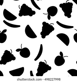 Silhouettes of fruit on a white background. Seamless pattern for textile or wallpaper 