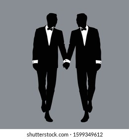 Silhouettes of Gay couple Vector