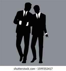 Silhouettes of Gay couple Vector