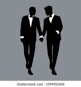 Silhouettes of Gay couple Vector