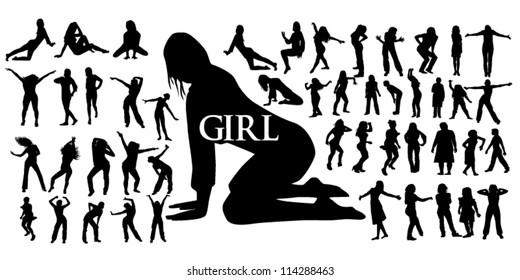 silhouettes of girls