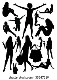 Silhouettes of girls
