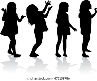 Silhouettes of girls.