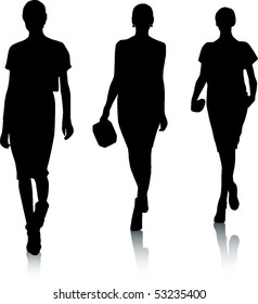 Silhouettes of girls