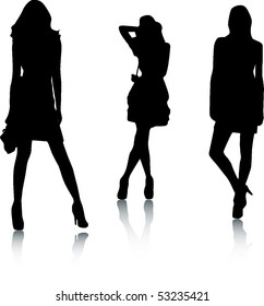 Silhouettes of girls