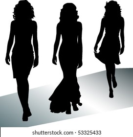 Silhouettes of girls