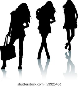 Silhouettes of girls