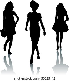 Silhouettes of girls