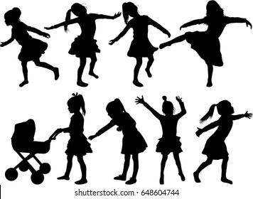 Siluetas de niñas.