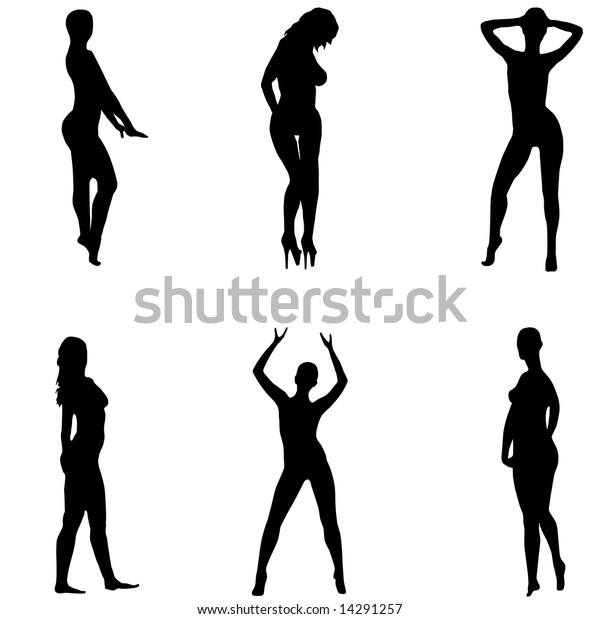 Silhouettes Girls Sexual Poses Without Clothes Stock Vector Royalty Free 14291257