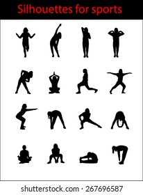 Silhouettes of girls sports