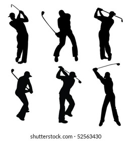 Siluetas de golfistas