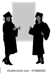 silhouettes of graduates