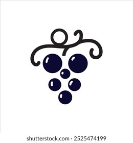 Silhouettes grapes Fruit icon, Abstract natural fruit logo. vector illustration. Eps 10.