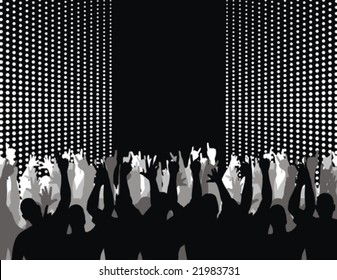 silhouettes of group of people having fun