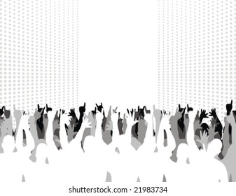 silhouettes of group of people having fun