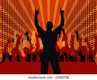 silhouettes of group of people having fun