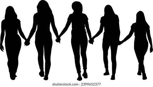 silhouettes group of people vector