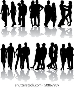 Silhouettes Group Vector Work Stock Vector (Royalty Free) 50867989 ...