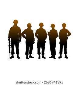 Silhouettes Group of War Army Veterans