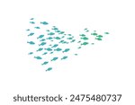 Silhouettes groups sea fishes' colony vector image, Fish background icon