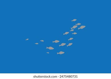 Silhouettes groups sea fishes' colony vector image, Fish background icon