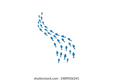 Silhouettes groups sea fishes' colony vector image, Fish background icon
