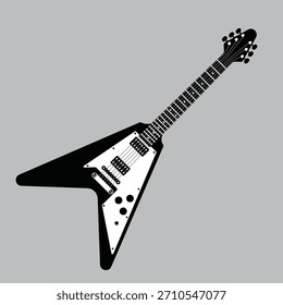  silhouettes of guitar isolated vector