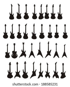 Silhouettes of guitar-vector