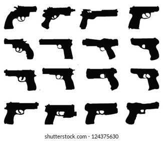 Vector Silhouettes Handguns Stock Vector (Royalty Free) 13119805 ...