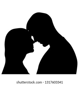 Silhouettes of a guy and a girl