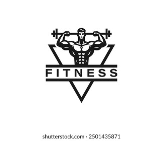 Silhouettes of gym and fitness vector illustration. Gym and fitness logo Design.