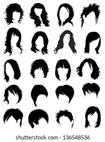 Silhouettes of hair styling 2-vector