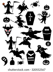Silhouettes of Halloween creatures 