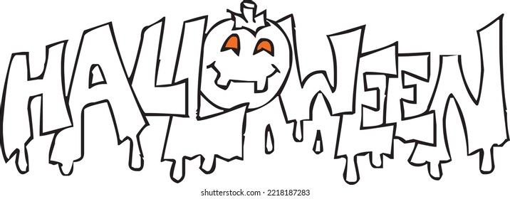 silhouettes of Halloween on a white background. Vector illustration. 