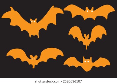 silhouettes of Halloween on a white background. Vector illustration