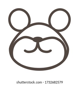 Silhouetten eines Hamsters Kopf auf weißem Hintergrund. lustiges Lieblingssymbol. linear