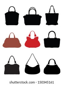 Silhouettes of handbags 2-vector