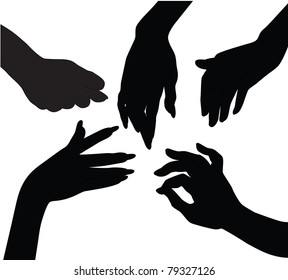 silhouettes hands