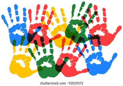 Silhouettes of hands