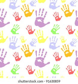 Silhouettes of hands, pattern; seamless