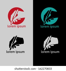 Silhouettes of hands pen illustration