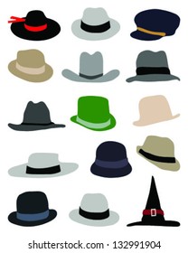 Silhouettes of hat-vector