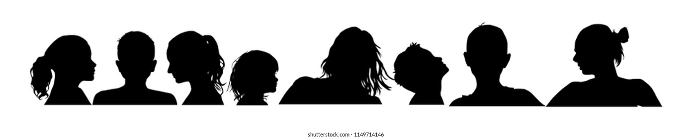 Silhouettes of a head of people