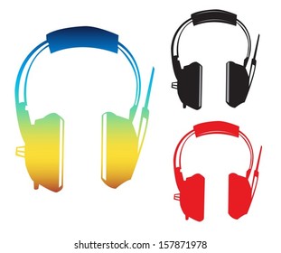silhouettes of headphones vector 