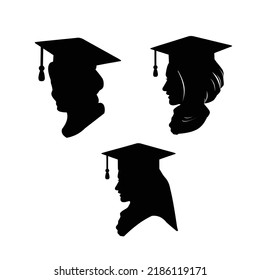 Silhouettes Hijab Girl Graduation Clothes On Stock Vector (Royalty Free ...